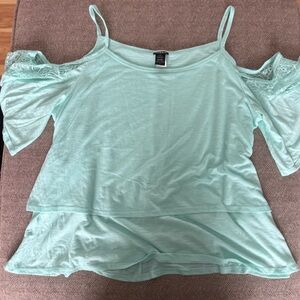 Torrid Mint Green Cold Shoulder Blouse